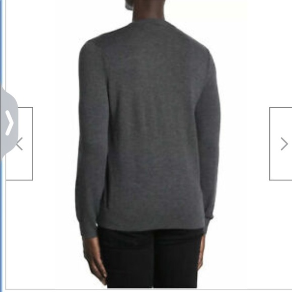 THEORY Men’s V Neck Merino Wool Sweater Gray size XXL - Picture 2 of 6